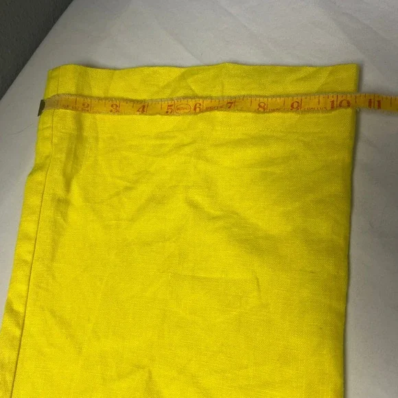 LOFT Marisa Yellow Linen Blend Wide Leg Pants Size 4 Casual Summer Coastal Beach - Picture 9 of 12